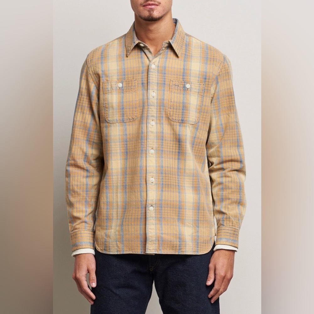 RRL Yellow Multi Shirt Sz M - Picture 2 of 7